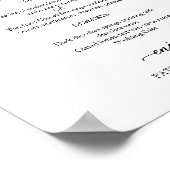 エレガントなブラックとホワイトのスクリプト結婚式メニュー ポスター (角)