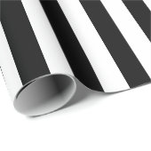 エレガントなブラックとホワイトのストライプ ラッピングペーパー (ロールコーナー)