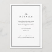 エレガントなブラックとホワイトのミニマルウェディングディテール エンクロージャーカード (正面)