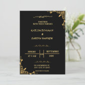 エレガントなブラックとホワイトのムスリムウェディング招待状 招待状 (スタンド正面)