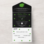 エレガントなブラックとホワイトの秋の恋に落ちる ウェディング オールインワン招待状 (内側)