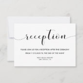 エレガントなブラックとホワイトの結婚式の受付カード 招待状 (正面)