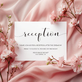 エレガントなブラックとホワイトの結婚式の受付カード 招待状