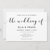 エレガントなブラックとホワイトの結婚式の招待状 招待状 (正面)