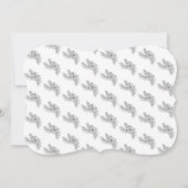 エレガントなブラックとホワイトの花のベビーシャワー 招待状 (裏面)