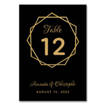 エレガントなブラックのモダン幾何学結婚式