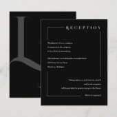 エレガントなブラックの幾何学イニシャル エンクロージャーカード (正面/裏面)