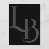 エレガントなブラックの幾何学イニシャル エンクロージャーカード (裏面)