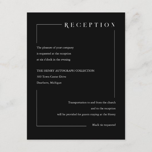 エレガントなブラックの幾何学イニシャル エンクロージャーカード (正面)