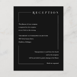 エレガントなブラックの幾何学イニシャル エンクロージャーカード