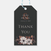 エレガントなブラックの感謝のギフトタグ 花 ギフトタグ (正面)
