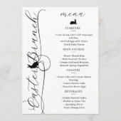 エレガントなブラックの渦巻きとウサギのイースターブランシュ メニュー (正面)