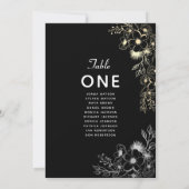 エレガントなブラックの結婚式席次表 (裏面)