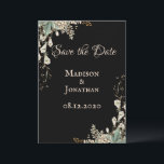 エレガントなブラックの花のスクリプトウェディング セーブザデート<br><div class="desc">こんなに美しい上品でエレガントな結婚式の招待状。黒は品がある。</div>