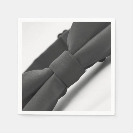 エレガントなブラックの蝶ネクタイの紙ナプキン スタンダードカクテルナプキン (正面)