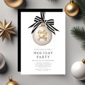 エレガントなブラックアンドホワイトのクリスマスホリデーパーティー 招待状