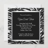 エレガントなブラックアンドホワイトのゼブラパーティー 招待状 (裏面)