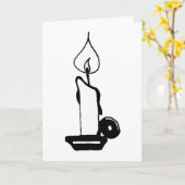 エレガントなブラックアンドホワイト ヴィンテージ 燃えるキャンドル カード (黄色い花)