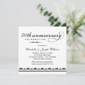 エレガントなブラックウェディングアニバーサリーセレブレーション 招待状 (スタンド正面)