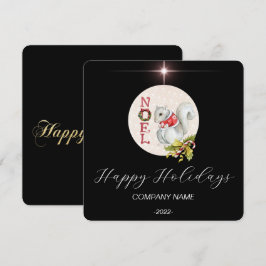 エレガントなブラックウォーターカラーハolidayカード シーズンカード