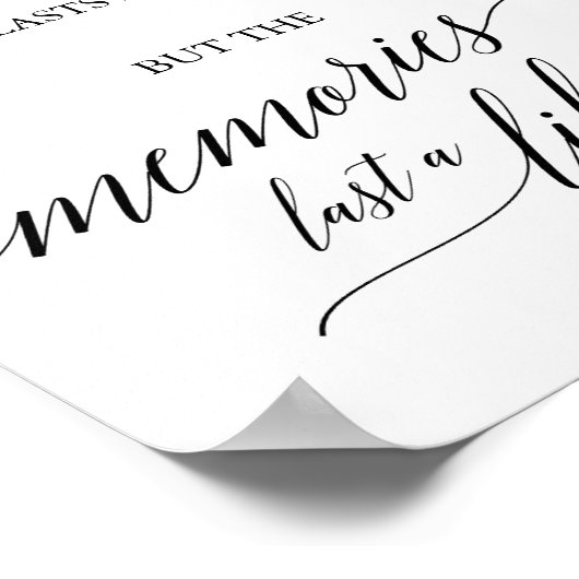 エレガントなブラックカリグラフィーの二日酔いとメモリーのサイン ポスター (角)