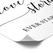 エレガントなブラックカリグラフィーアルコールラブストーリーサイン ポスター (角)