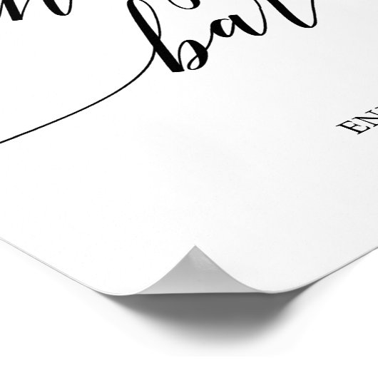 エレガントなブラックカリグラフィーキャンディーバーの看板 ポスター (角)