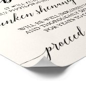 エレガントなブラックカリグラフィークリームコーションオープンバー ポスター (角)