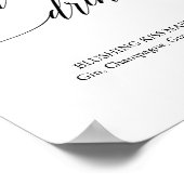 エレガントなブラックカリグラフィーシグネチャードリンク看板 ポスター (角)