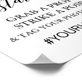 エレガントなブラックカリグラフィーセルフィーステーションサイン ポスター (角)