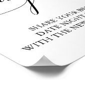 エレガントなブラックカリグラフィーデートジャーサイン ポスター (角)