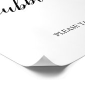 エレガントなブラックカリグラフィーバブルズサイン ポスター (角)