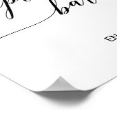 エレガントなブラックカリグラフィーポップコーンバーサイン ポスター (角)