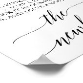 エレガントなブラックカリグラフィー写真ゲストブック ポスター (角)