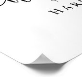 エレガントなブラックカリグラフィー写真 ウェディングウェルカム ポスター (角)