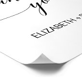 エレガントなブラックカリグラフィー感謝 ポスター (角)