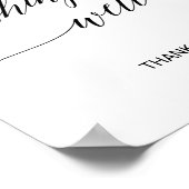 エレガントなブラックカリグラフィー願い事の井戸の看板 ポスター (角)