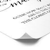 エレガントなブラックカリグラフィー　キスの数を当ててみて ポスター (角)