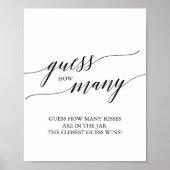 エレガントなブラックカリグラフィー　キスの数を当ててみて ポスター (正面)