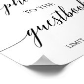 エレガントなブラックカリグラフィー フォトサイン ポスター (角)