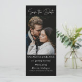 エレガントなブラックカリグラフィー Save the Date 招待状 (スタンド正面)