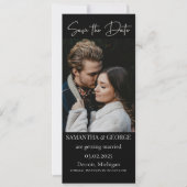 エレガントなブラックカリグラフィー Save the Date 招待状 (正面)