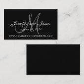 エレガントなブラックグレー結婚式ウェブサイトカード エンクロージャーカード (正面/裏面)