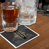 エレガントなブラックグレー Paisley パーティー コクテール スタンダードカクテルナプキン