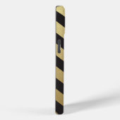 エレガントなブラックゴールドのストライプモノグラム Case-Mate iPhoneケース (裏面 / 右)