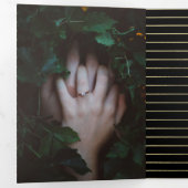 エレガントなブラックゴールドのストライプ箔婚礼招待状 三つ折り招待状 (内部最初)