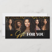 エレガントなブラックゴールドのヘアサロンギフト券 (裏面)