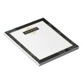 エレガントなブラックゴールドのペイズリーカスタマイズモノグラム ノートパッド (アングル)