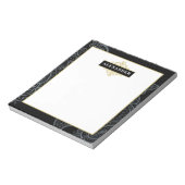 エレガントなブラックゴールドのペイズリーカスタマイズモノグラム ノートパッド (回転)