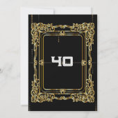エレガントなブラックゴールドのヴィンテージ40歳の誕生日招待状 招待状 (裏面)